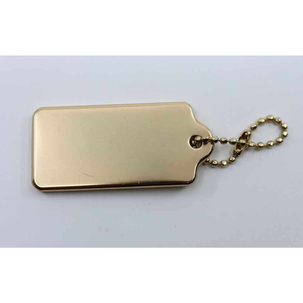 A0 Flawless 2.25" Small COACH Metal Gold Key Gold Hardware Charm Hang Tag +Chain - Picture 2 of 2